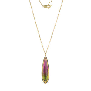 Ananda Khalsa Teardrop Watermelon Tourmaline Pendant Necklace | Quadrum Gallery
