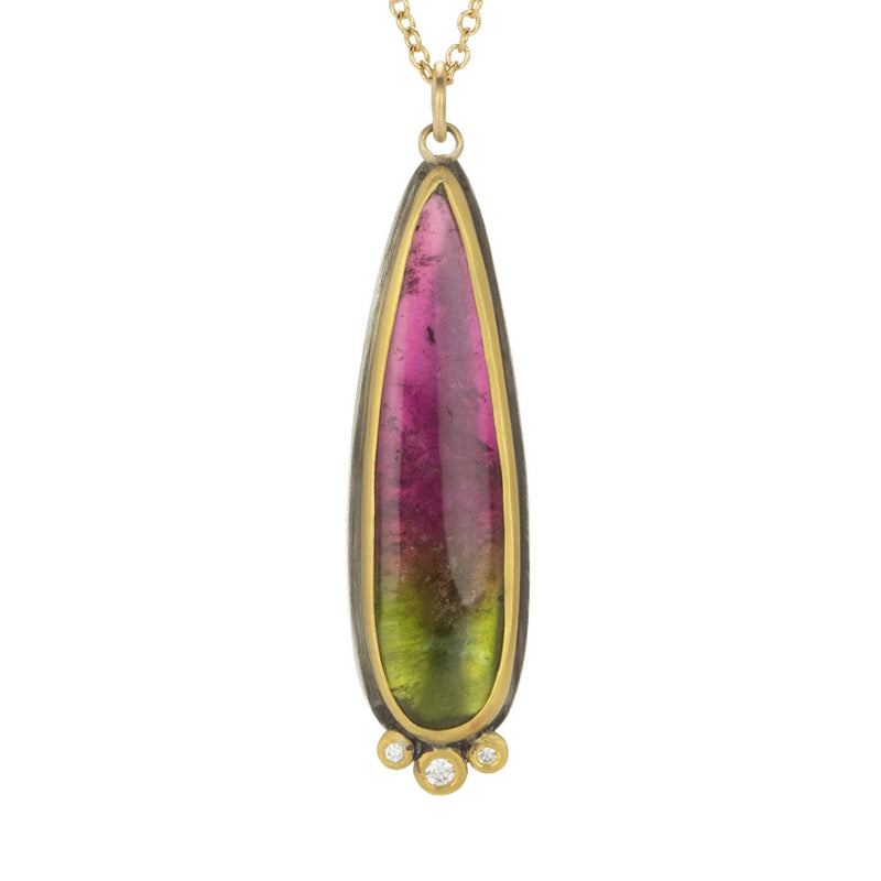 Ananda Khalsa Teardrop Watermelon Tourmaline Pendant Necklace | Quadrum Gallery