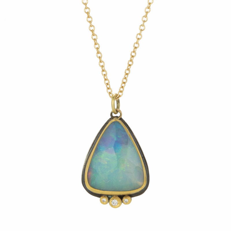 Ananda Khalsa Rose Cut Ethiopian Opal Pendant Necklace | Quadrum Gallery