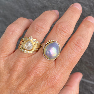 Ananda Khalsa Full White Diamond Lotus Band | Quadrum Gallery