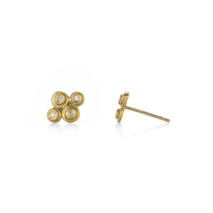 Ananda Khalsa Raised Disc Diamond Studs | Quadrum Gallery