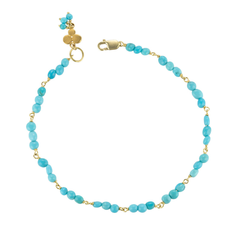 Ananda Khalsa 18k Sleeping Beauty Turquoise Bead Bracelet | Quadrum Gallery