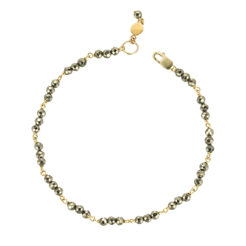Ananda Khalsa 18k Faceted Pyrite Beaded Bracelet | Quadrum Gallery