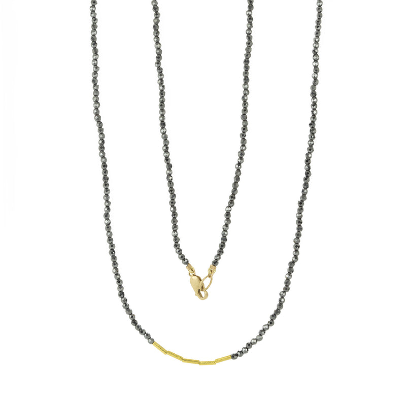 Ananda Khalsa Hematite Necklace with 20k Tube Beads | Quadrum Gallery