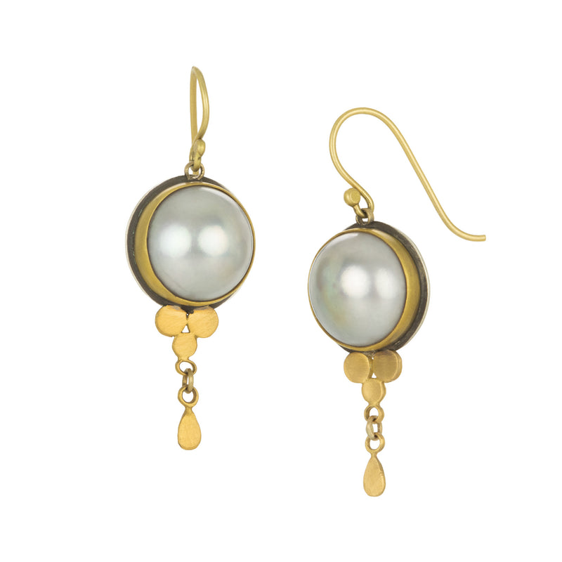 Ananda Khalsa Gray Pearl Drop Earrings | Quadrum Gallery