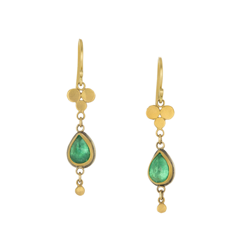 Ananda Khalsa Rose Cut Emerald Teardrop Earrings | Quadrum Gallery