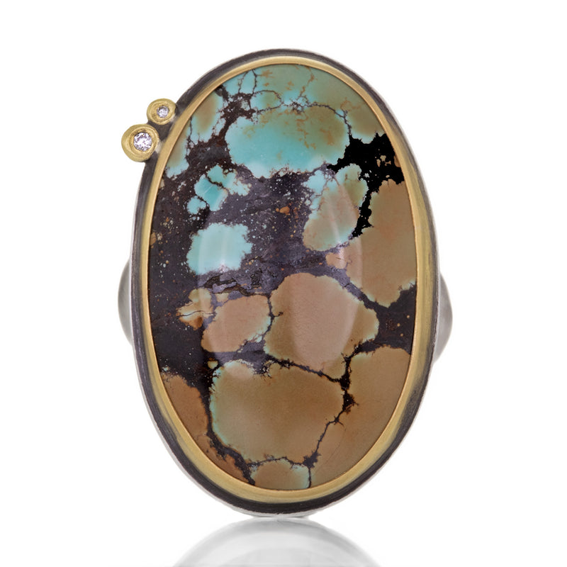Ananda Khalsa 22k Large Oval Turquoise Ring | Quadrum Gallery