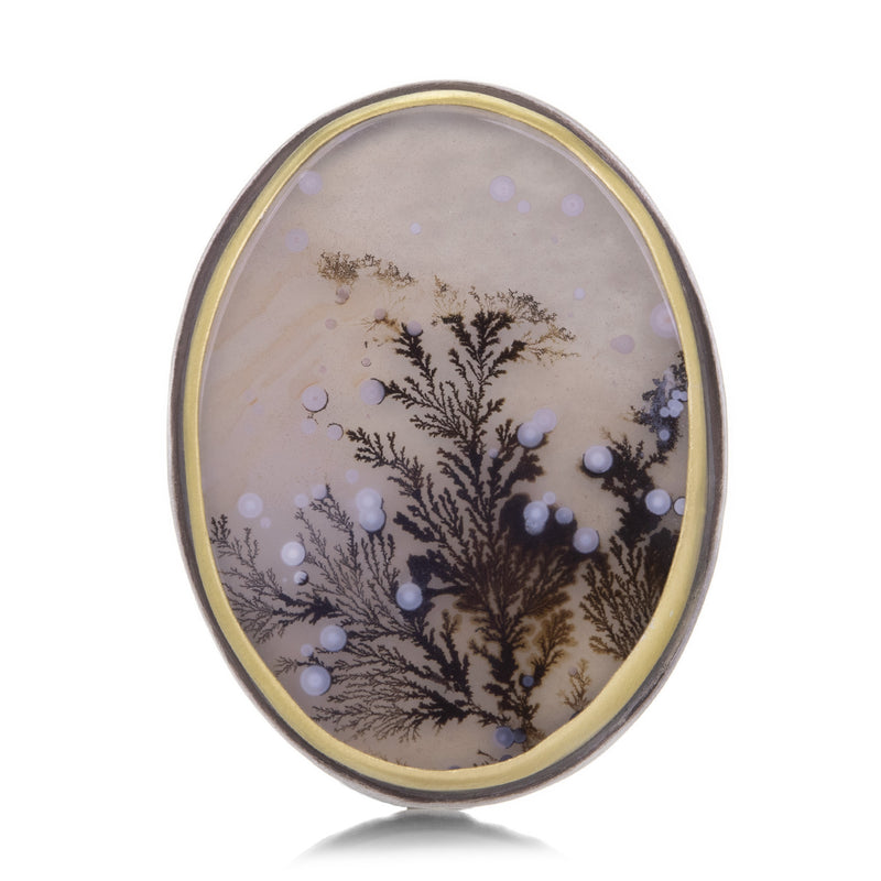 Ananda Khalsa Snowy Dendritic Agate Ring | Quadrum Gallery