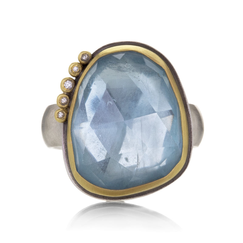 Ananda Khalsa Mixed Metal Rose Cut Aquamarine Ring | Quadrum Gallery