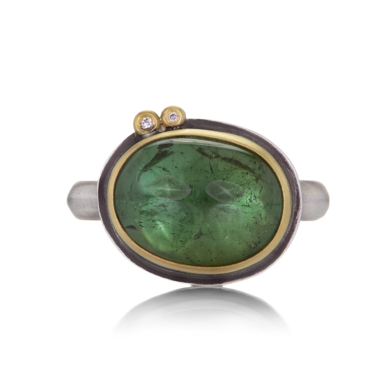 Ananda Khalsa Oval Green Cabochon Ring | Quadrum Gallery