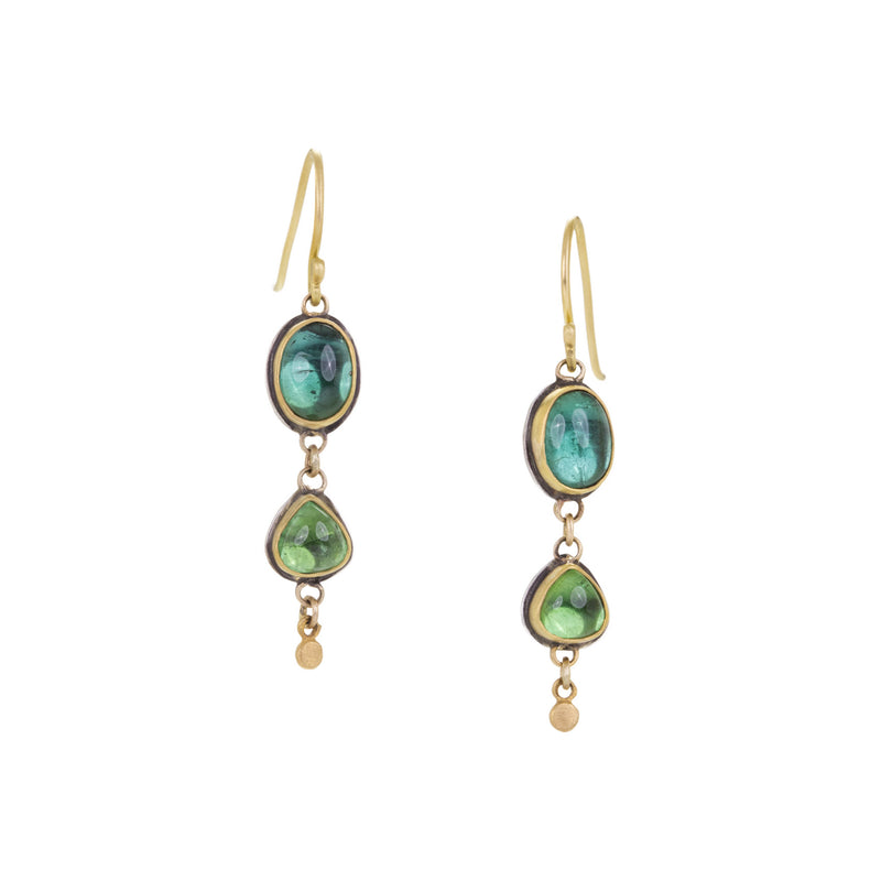 Ananda Khalsa Double Green Tourmaline Drop Earrings | Quadrum Gallery