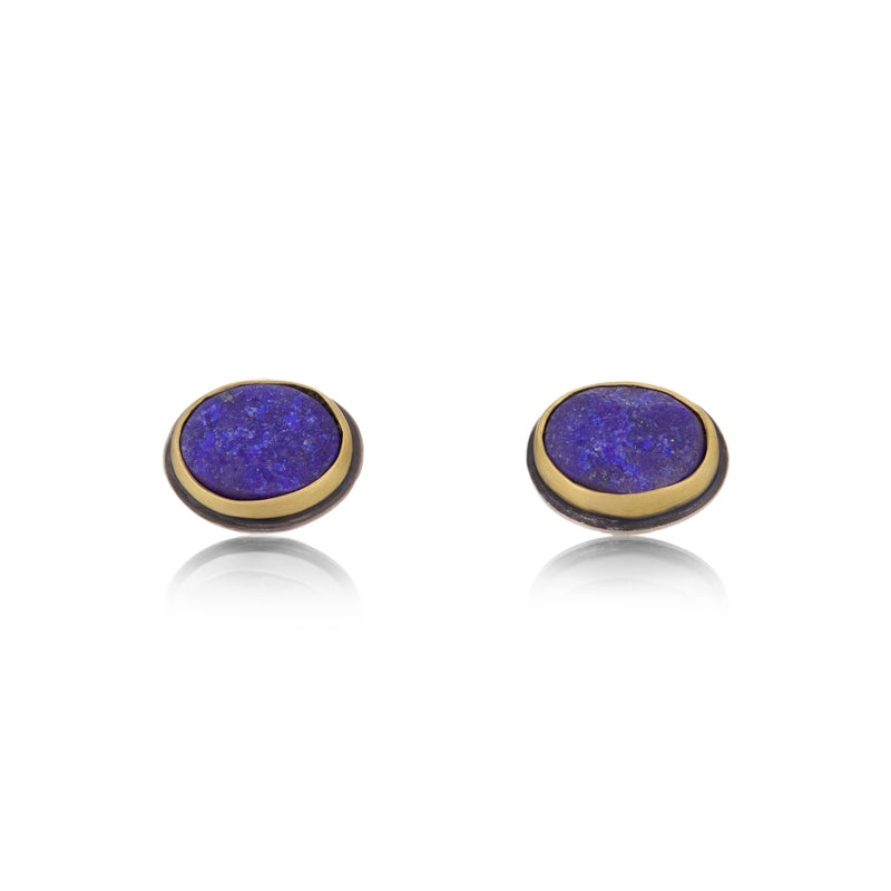 Ananda Khalsa Natural Surface Lapis Stud Earrings | Quadrum Gallery