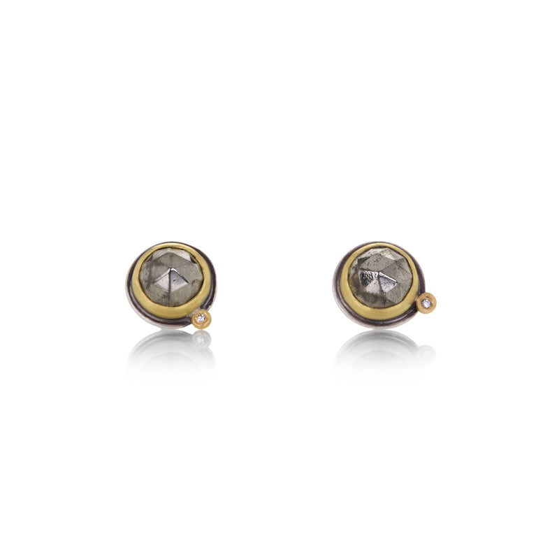 Ananda Khalsa Rose Cut Pyrite Earrings | Quadrum Gallery