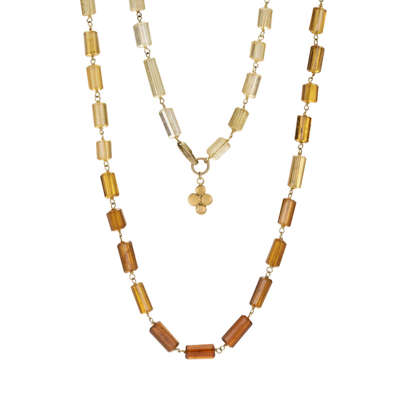 Ananda Khalsa Beaded Ombre Hessonite Garnet Crystal Necklace | Quadrum Gallery
