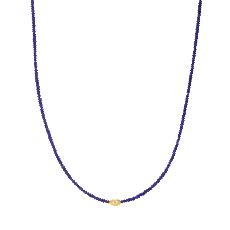 Ananda Khalsa Beaded Lapis Rondelle Necklace  | Quadrum Gallery