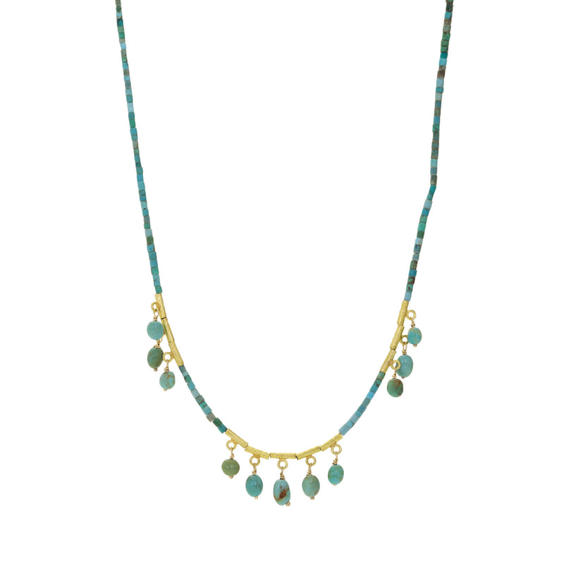Ananda Khalsa Green Turquoise Heishi Necklace | Quadrum Gallery