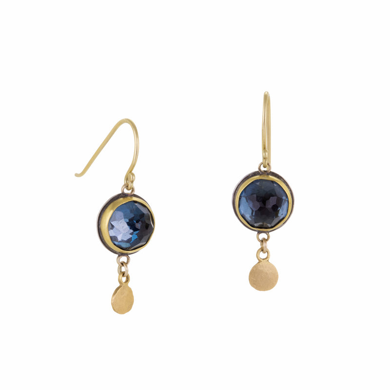 Ananda Khalsa London Blue Topaz Rose Cut Earrings | Quadrum Gallery