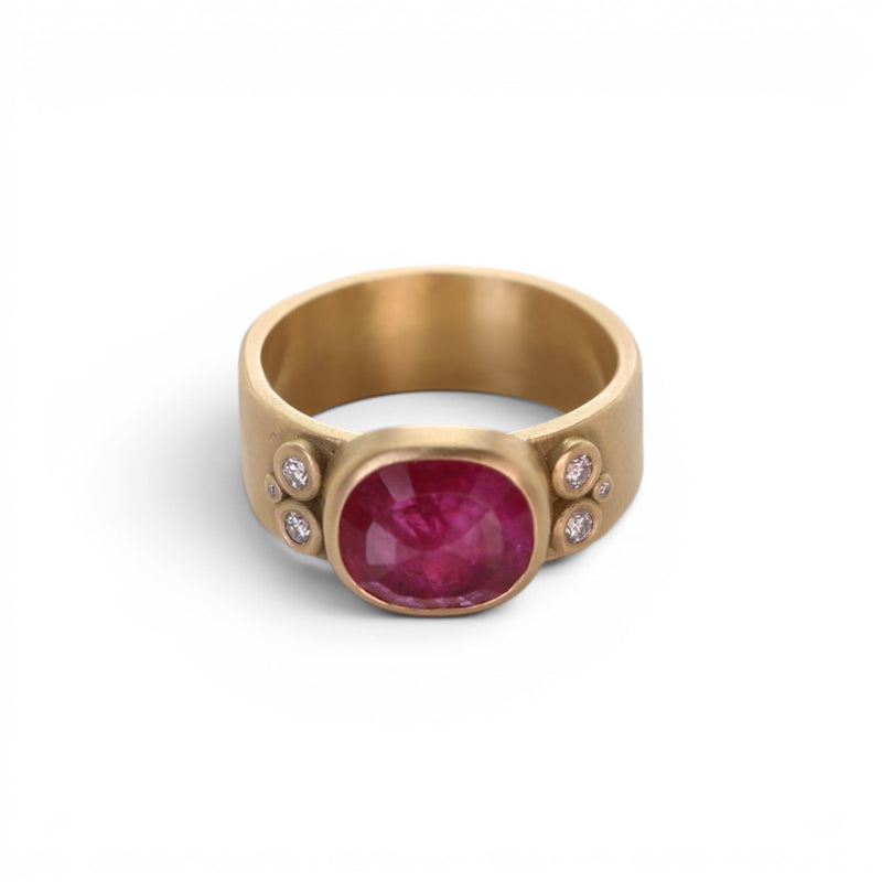 Ananda Khalsa Wide Rose Cut Ruby Ring | Quadrum Gallery
