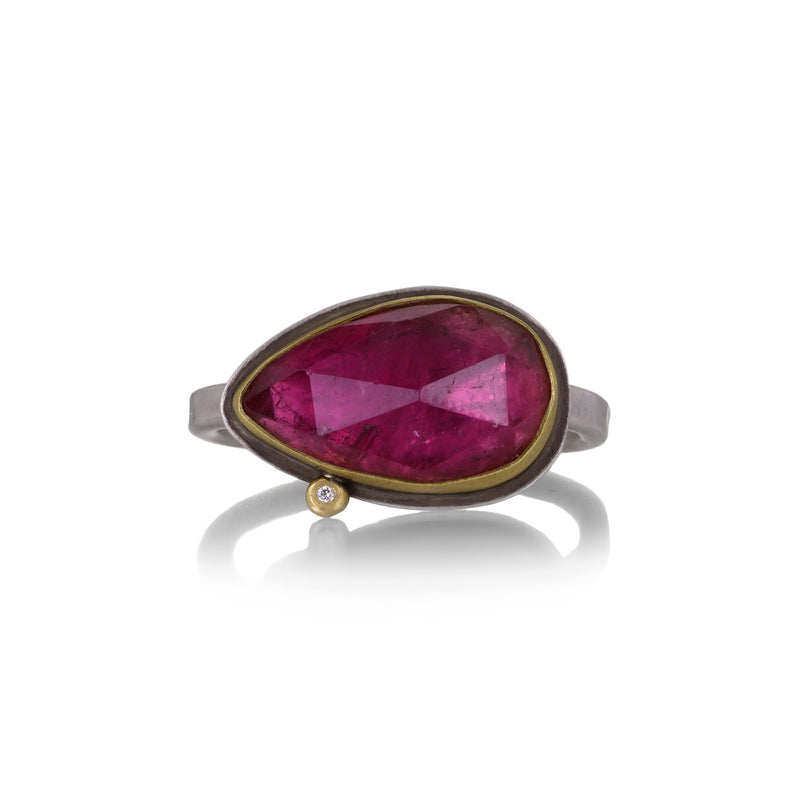 Ananda Khalsa Rosecut Pink Tourmaline Teardrop Ring | Quadrum Gallery