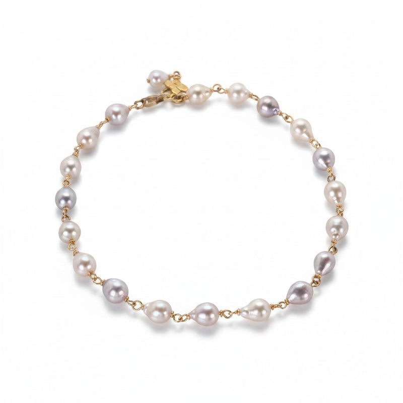Ananda Khalsa Beaded Link Pearl Bracelet | Quadrum Gallery