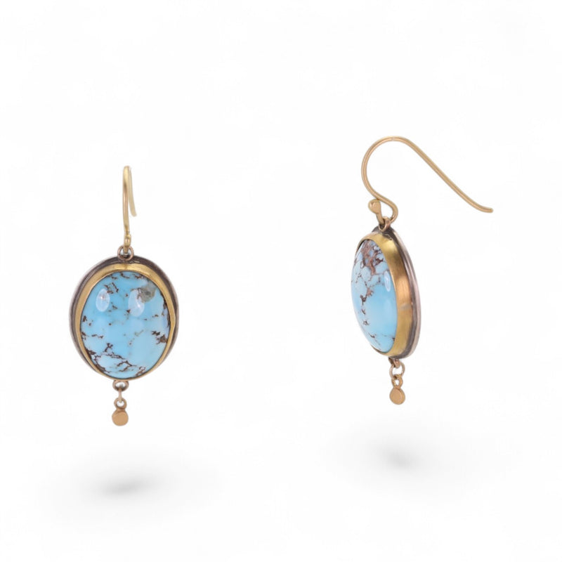 Ananda Khalsa Mixed Metal Turquoise Drop Earrings | Quadrum Gallery