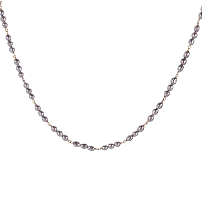 Ananda Khalsa Gray Pearl Necklace | Quadrum Gallery