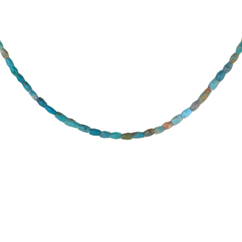 Ananda Khalsa Smooth Turquoise Beaded Necklace - 16" | Quadrum Gallery