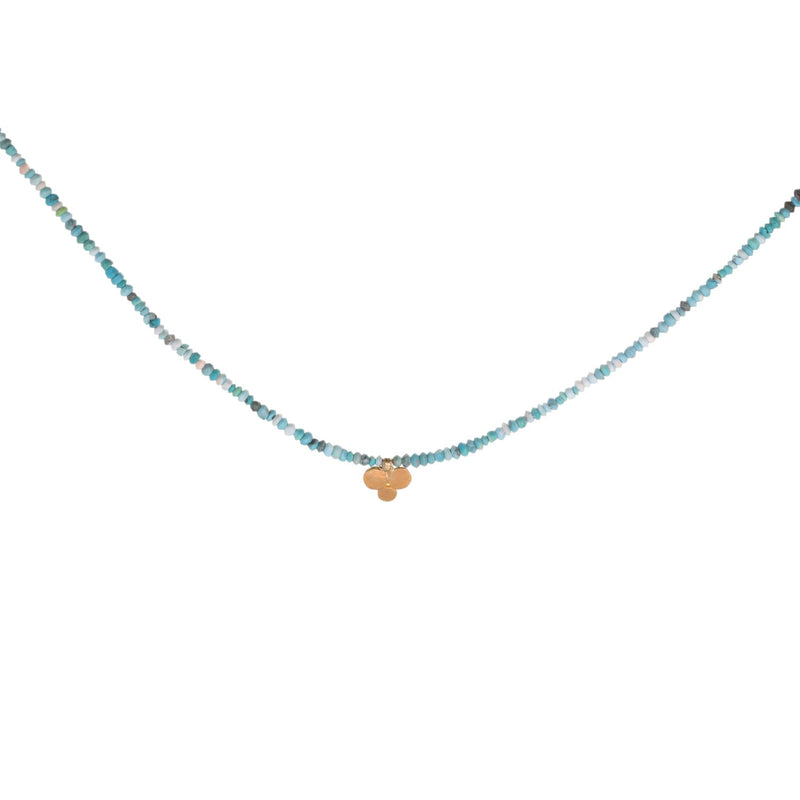 Ananda Khalsa Turquoise Necklace with 22k Trio Charm | Quadrum Gallery