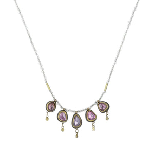 Ananda Khalsa Beaded Labradorite Necklace with Sapphires | Quadrum Gallery