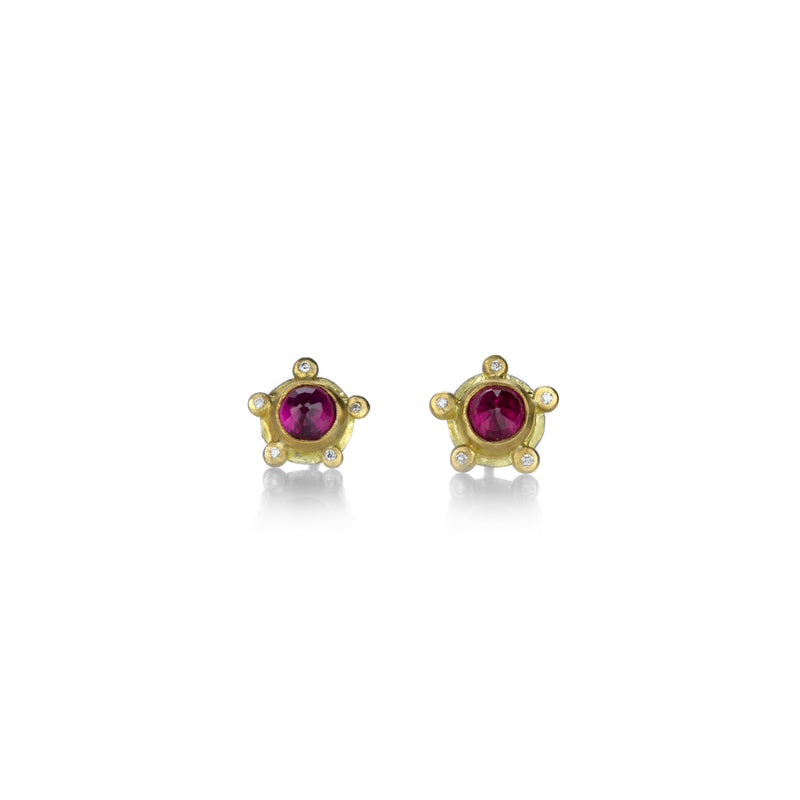Ananda Khalsa Rose Cut Round Ruby Studs | Quadrum Gallery