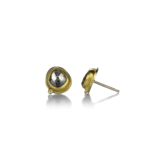 Ananda Khalsa Rose Cut Organic White Sapphire Studs | Quadrum Gallery