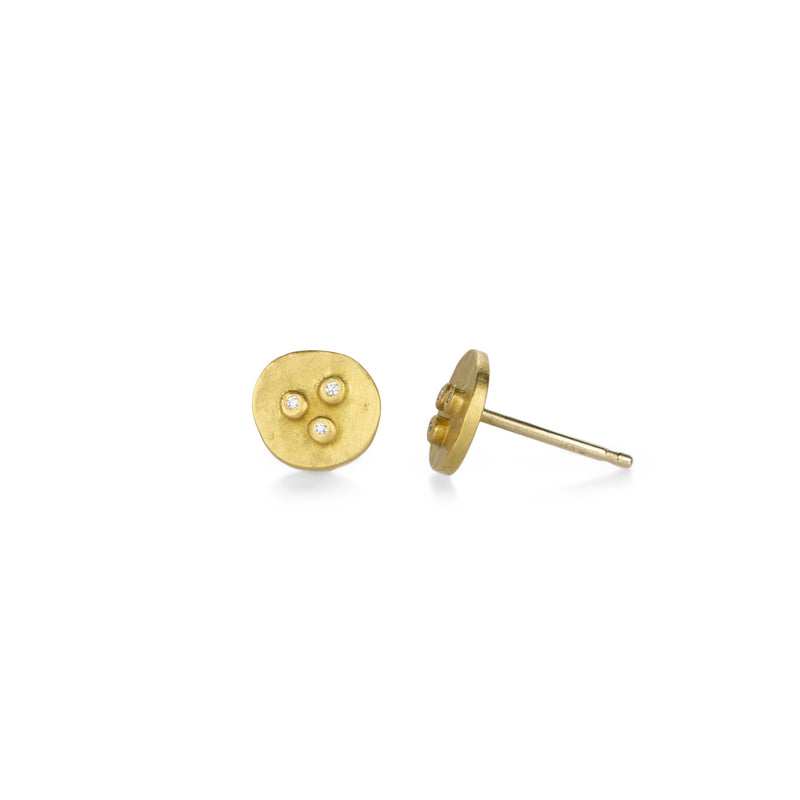 Ananda Khalsa Small Bud Stud Earrings with Diamonds | Quadrum Gallery