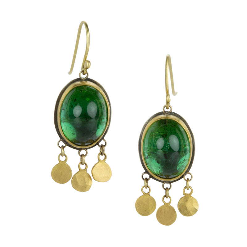 Ananda Khalsa Green Tourmaline Cabochon Drop Earrings | Quadrum Gallery