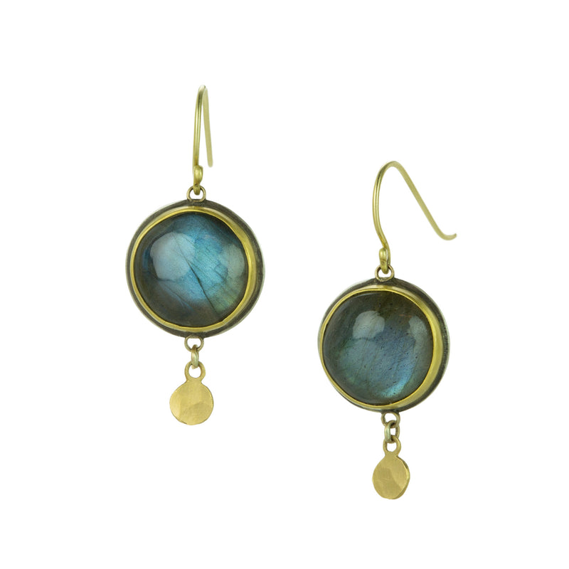 Ananda Khalsa Round Labradorite Drop Earrings | Quadrum Gallery