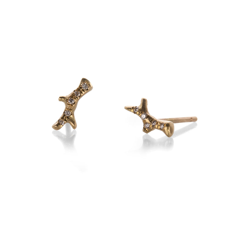 Annette Ferdinandsen Tiny Branch Studs with Diamonds | Quadrum Gallery