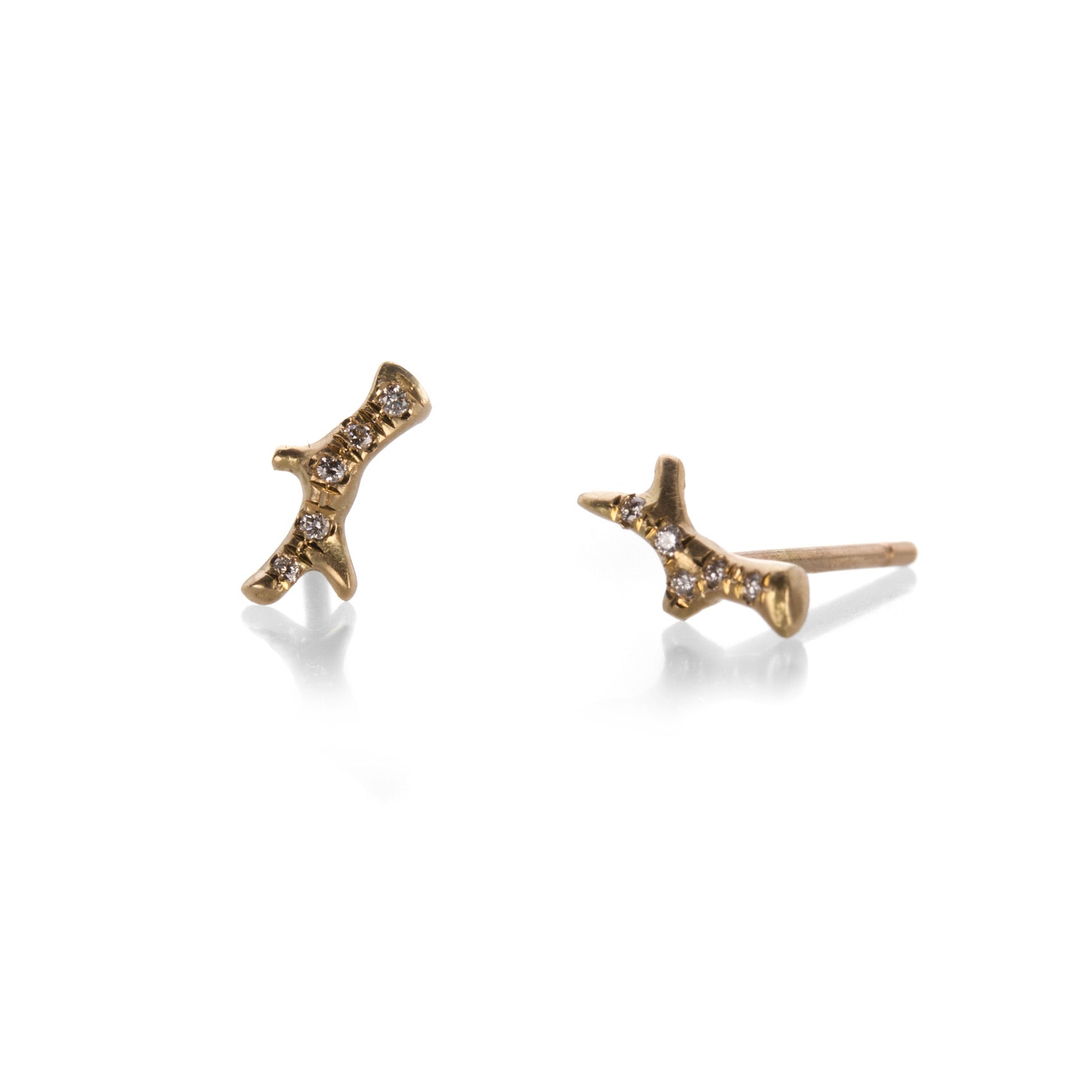 Annette Ferdinandsen Tiny Branch Studs with Diamonds | Quadrum Gallery