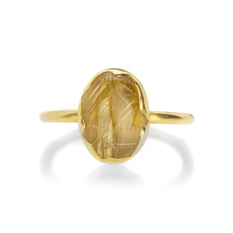 Annette Ferdinandsen Golden Rutilated Quartz Egg Stacker Ring | Quadrum Gallery