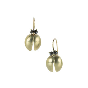 Annette Ferdinandsen Lady Bug Earrings with Black Diamond Eyes | Quadrum Gallery