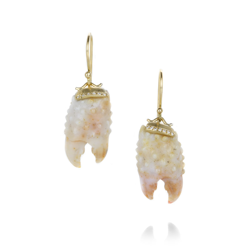 Annette Ferdinandsen Agate Crab Claw Earrings with Pave Diamonds | Quadrum Gallery