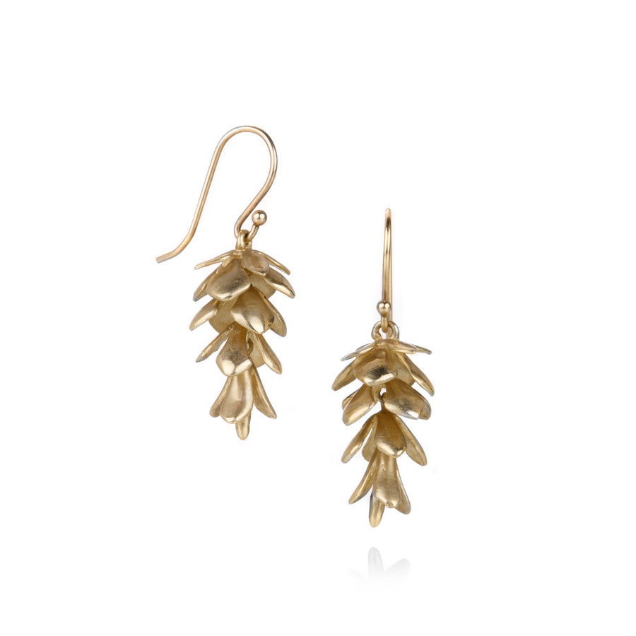 Annette Ferdinandsen Small Yellow Gold Pinecone Earrings | Quadrum Gallery