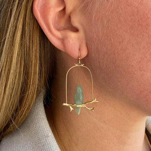 Annette Ferdinandsen Aventurine Parrot Amazon Earrings | Quadrum Gallery