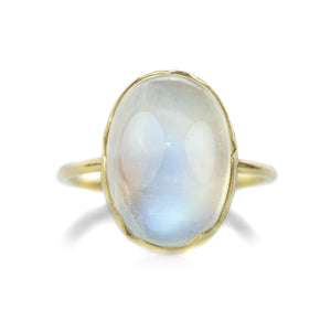 Annette Ferdinandsen 18k Rainbow Moonstone Egg Ring | Quadrum Gallery