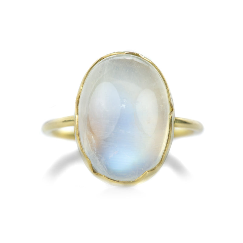 Annette Ferdinandsen 18k Rainbow Moonstone Egg Ring | Quadrum Gallery