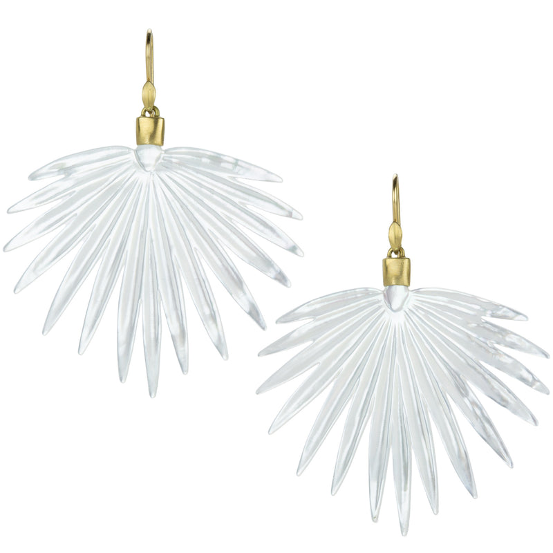 Annette Ferdinandsen Large White Mother of Pearl Fan Palm Earrings | Quadrum Gallery