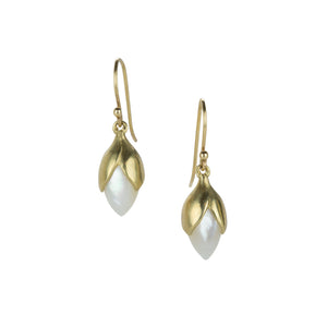 Annette Ferdinandsen Small White Mother of Pearl Bud Drop Earrings | Quadrum Gallery