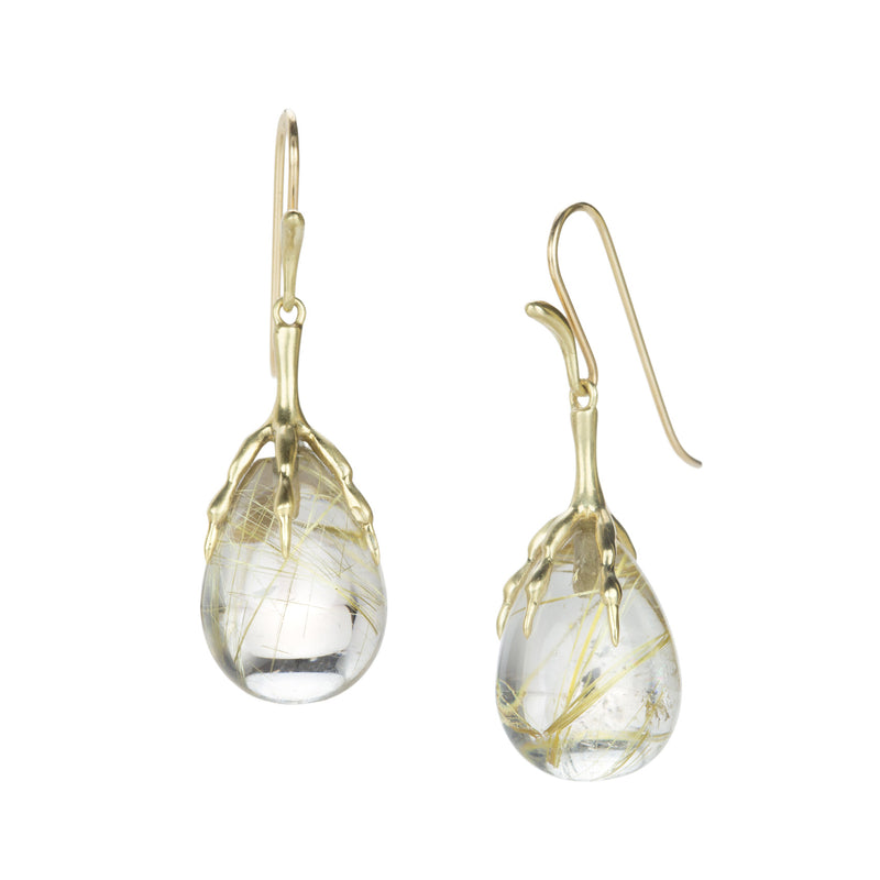 Annette Ferdinandsen Rutilated Quartz Quail Egg Earrings | Quadrum Gallery