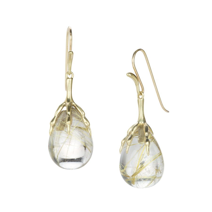 Annette Ferdinandsen Rutilated Quartz Quail Egg Earrings | Quadrum Gallery