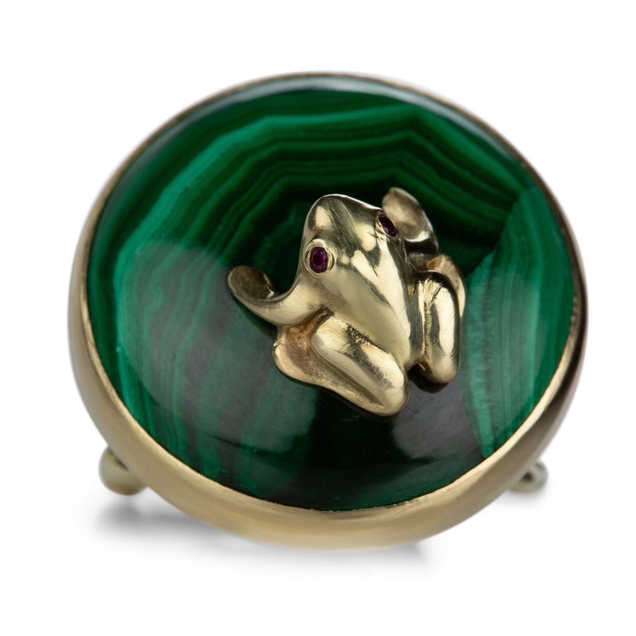 Annette Ferdinandsen Frog Prince Malachite Ring | Quadrum Gallery