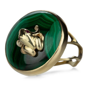 Annette Ferdinandsen Frog Prince Malachite Ring | Quadrum Gallery