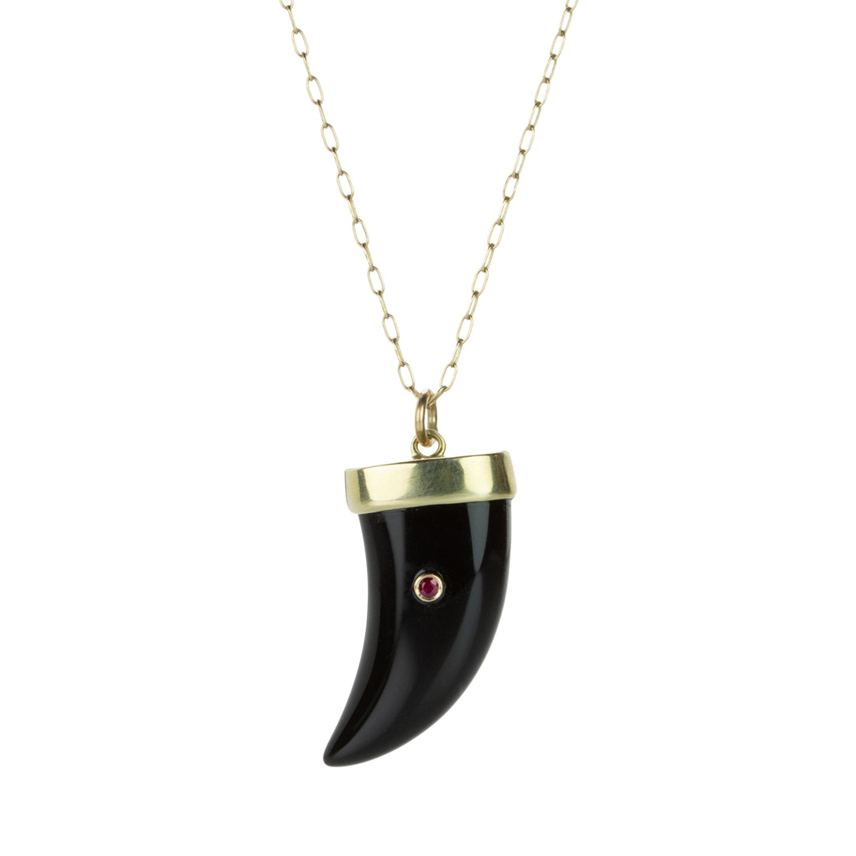 Black Onyx Tiger Claw Pendant Necklace